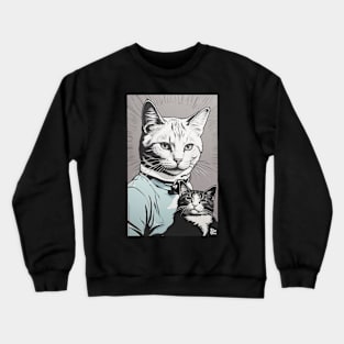 father with his son b&w Crewneck Sweatshirt